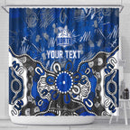 Personalized North Melbourne Kangaroos Shower Curtain Aboriginal Dot Painting Graffiti Style