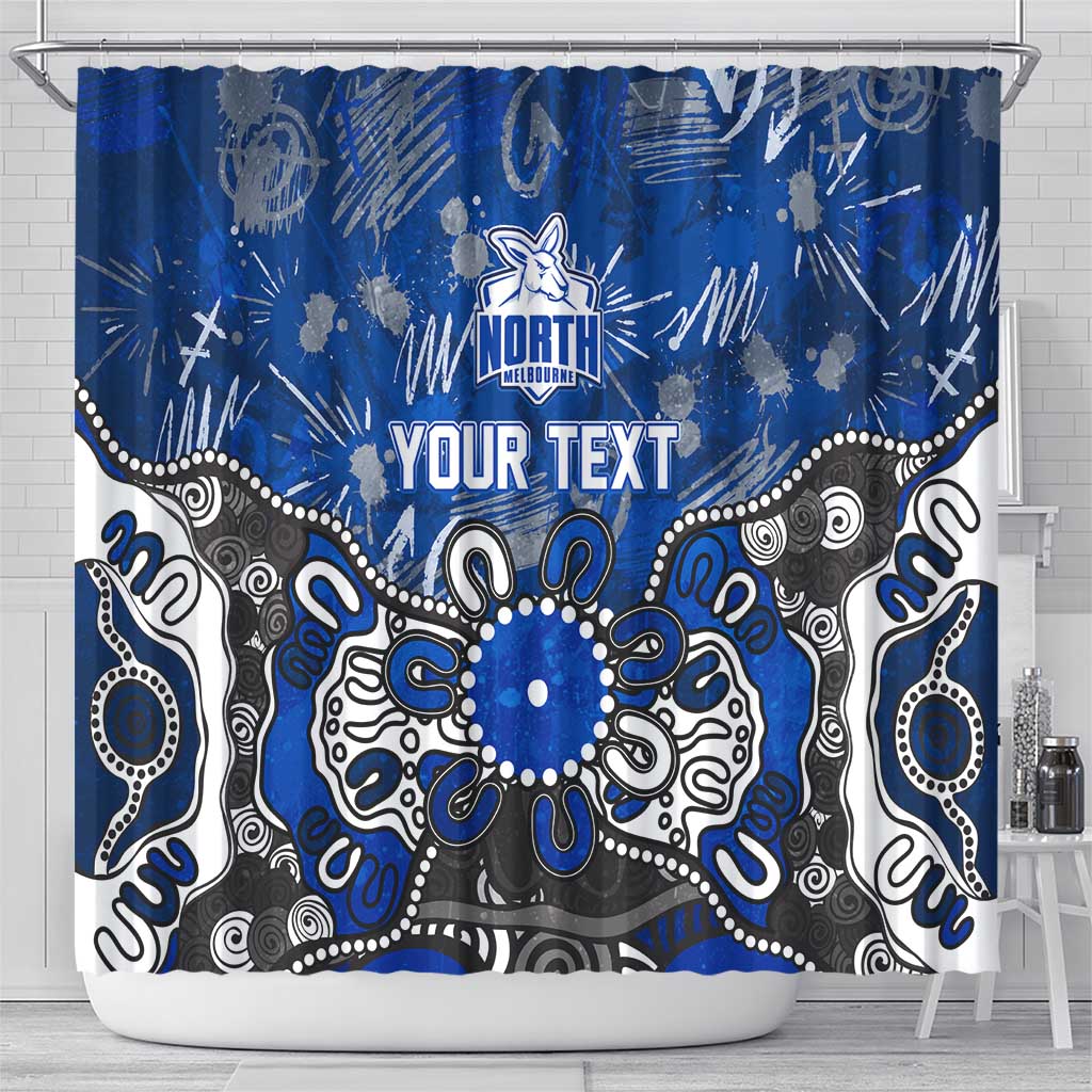 Personalized North Melbourne Kangaroos Shower Curtain Aboriginal Dot Painting Graffiti Style