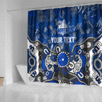 Personalized North Melbourne Kangaroos Shower Curtain Aboriginal Dot Painting Graffiti Style