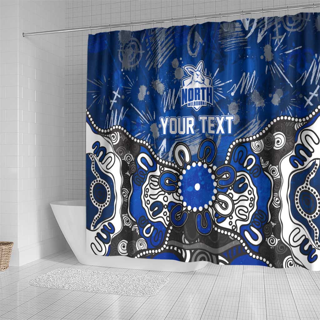 Personalized North Melbourne Kangaroos Shower Curtain Aboriginal Dot Painting Graffiti Style