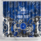 Personalized North Melbourne Kangaroos Shower Curtain Aboriginal Dot Painting Graffiti Style