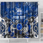 Personalized North Melbourne Kangaroos Shower Curtain Aboriginal Dot Painting Graffiti Style