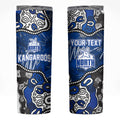 Personalized North Melbourne Kangaroos Skinny Tumbler Aboriginal Dot Painting Graffiti Style
