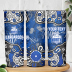 Personalized North Melbourne Kangaroos Skinny Tumbler Aboriginal Dot Painting Graffiti Style