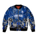 Personalized North Melbourne Kangaroos Sleeve Zip Bomber Jacket Aboriginal Dot Painting Graffiti Style