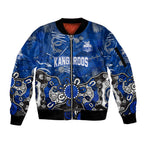 Personalized North Melbourne Kangaroos Sleeve Zip Bomber Jacket Aboriginal Dot Painting Graffiti Style
