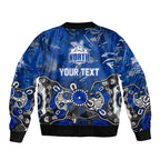 Personalized North Melbourne Kangaroos Sleeve Zip Bomber Jacket Aboriginal Dot Painting Graffiti Style