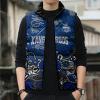 Personalized North Melbourne Kangaroos Sleeveless Puffer Jacket Aboriginal Dot Painting Graffiti Style