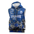 Personalized North Melbourne Kangaroos Sleeveless Zip Hoodie Aboriginal Dot Painting Graffiti Style
