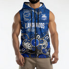 Personalized North Melbourne Kangaroos Sleeveless Zip Hoodie Aboriginal Dot Painting Graffiti Style