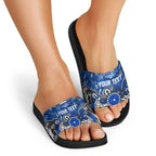 Personalized North Melbourne Kangaroos Slide Sandals Aboriginal Dot Painting Graffiti Style