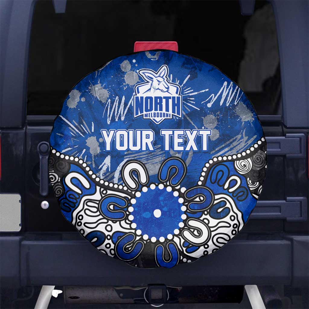 Personalized North Melbourne Kangaroos Spare Tire Cover Aboriginal Dot Painting Graffiti Style