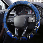 North Melbourne Kangaroos Steering Wheel Cover Aboriginal Dot Painting Graffiti Style