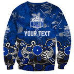 Personalized North Melbourne Kangaroos Sweatshirt Aboriginal Dot Painting Graffiti Style