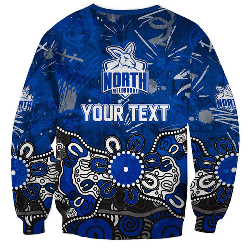 Personalized North Melbourne Kangaroos Sweatshirt Aboriginal Dot Painting Graffiti Style