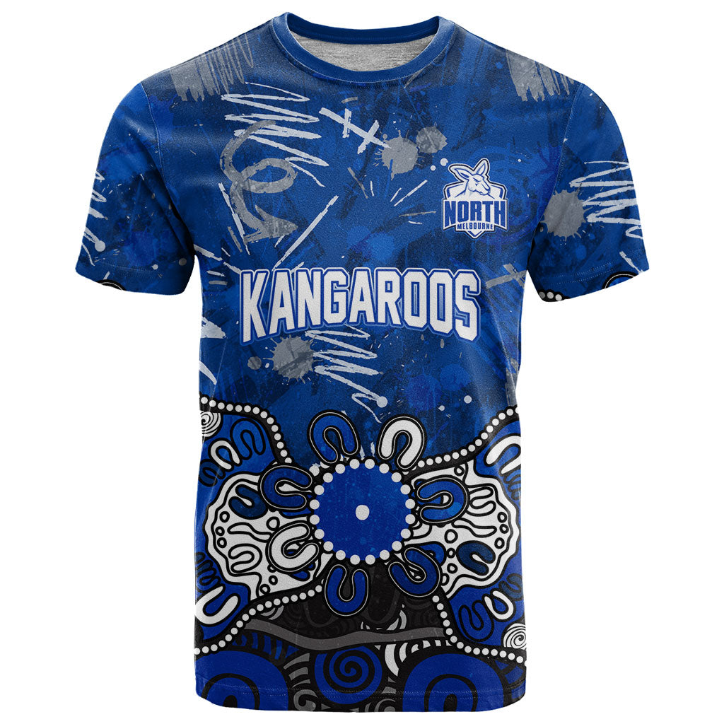 Personalized North Melbourne Kangaroos T Shirt Aboriginal Dot Painting Graffiti Style