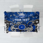 Personalized North Melbourne Kangaroos Tablecloth Aboriginal Dot Painting Graffiti Style