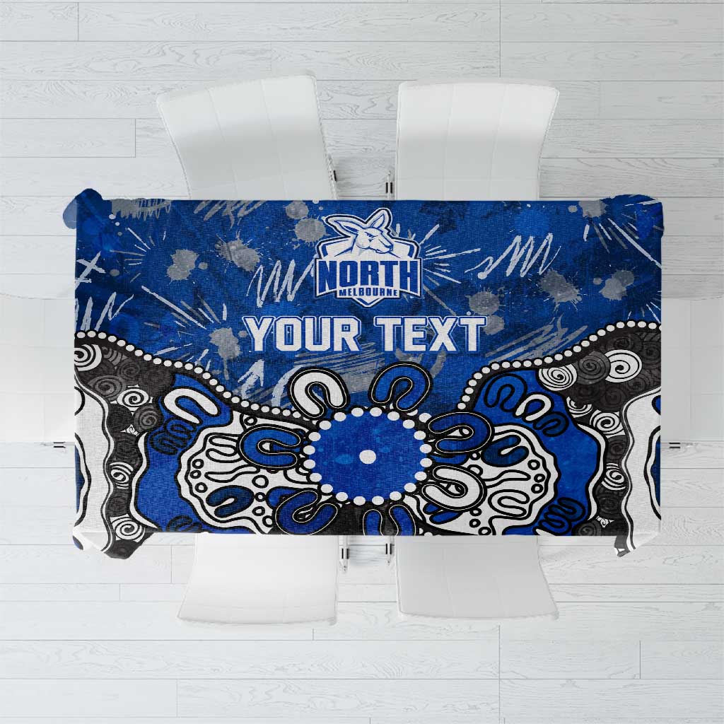 Personalized North Melbourne Kangaroos Tablecloth Aboriginal Dot Painting Graffiti Style