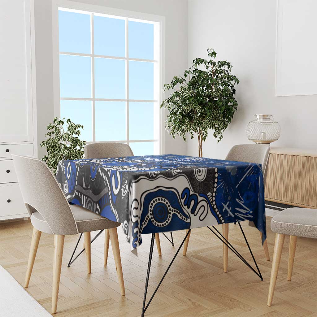 Personalized North Melbourne Kangaroos Tablecloth Aboriginal Dot Painting Graffiti Style