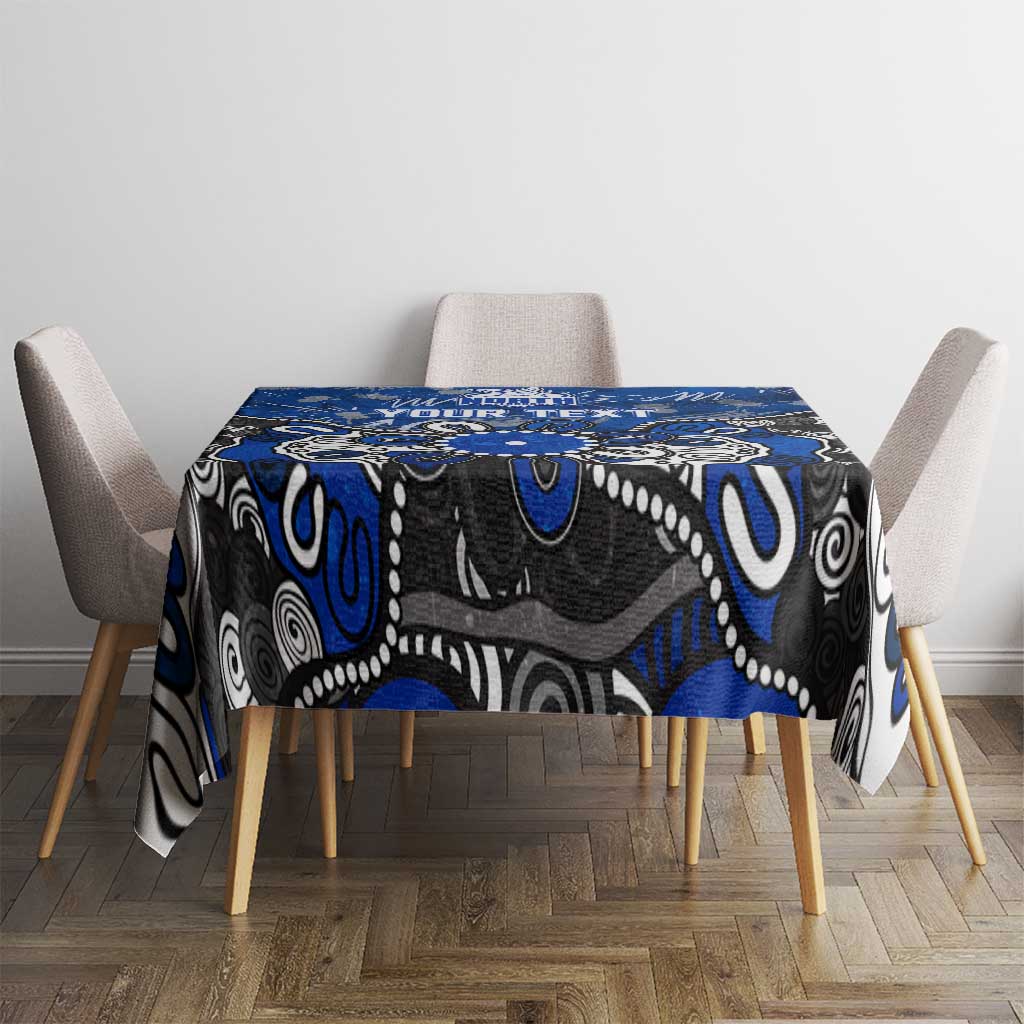 Personalized North Melbourne Kangaroos Tablecloth Aboriginal Dot Painting Graffiti Style