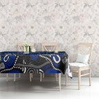 Personalized North Melbourne Kangaroos Tablecloth Aboriginal Dot Painting Graffiti Style