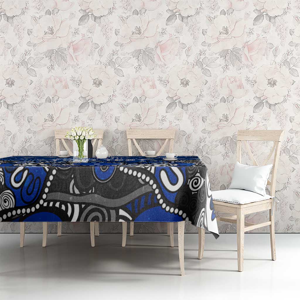 Personalized North Melbourne Kangaroos Tablecloth Aboriginal Dot Painting Graffiti Style