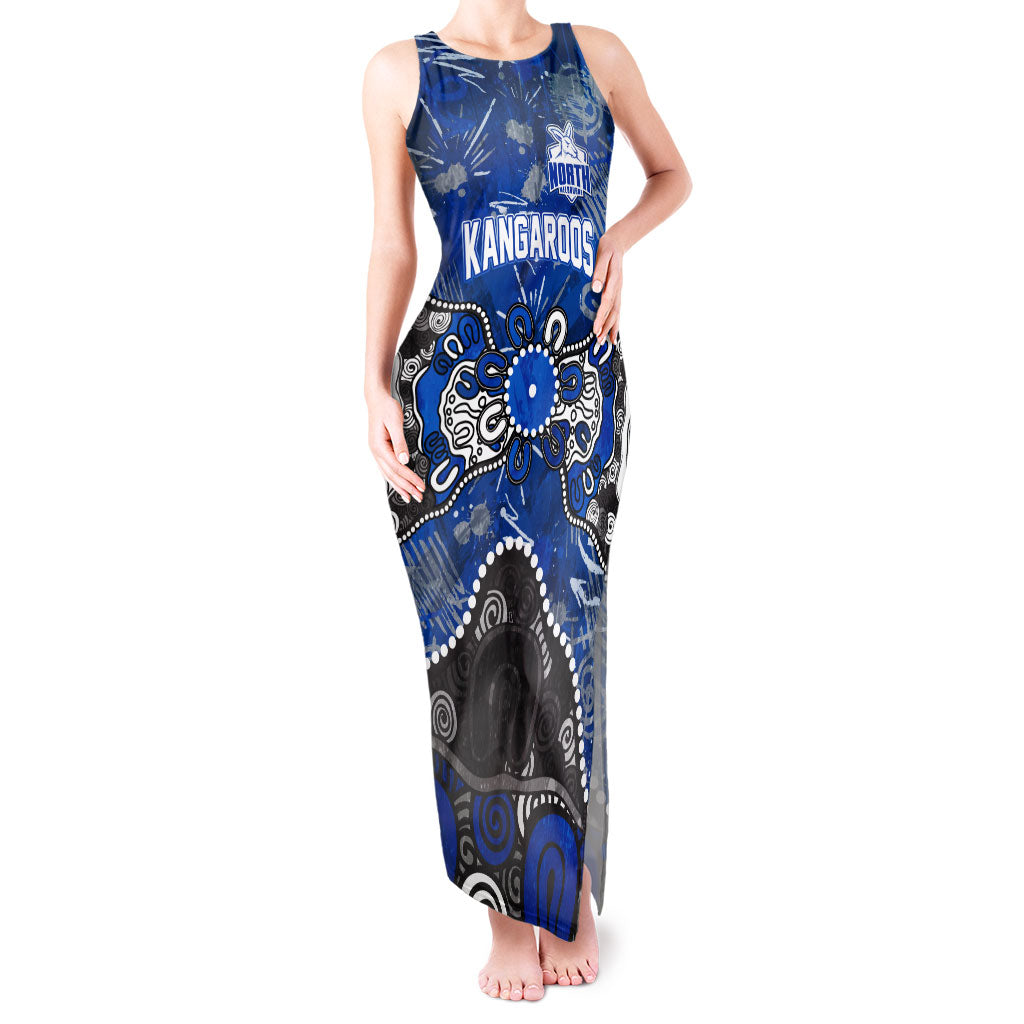 Personalized North Melbourne Kangaroos Tank Maxi Dress Aboriginal Dot Painting Graffiti Style