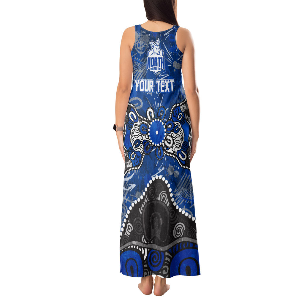 Personalized North Melbourne Kangaroos Tank Maxi Dress Aboriginal Dot Painting Graffiti Style