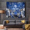 Personalized North Melbourne Kangaroos Tapestry Aboriginal Dot Painting Graffiti Style
