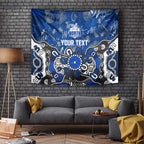 Personalized North Melbourne Kangaroos Tapestry Aboriginal Dot Painting Graffiti Style