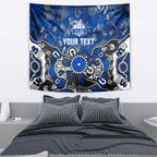 Personalized North Melbourne Kangaroos Tapestry Aboriginal Dot Painting Graffiti Style