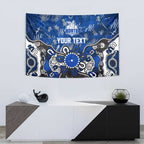 Personalized North Melbourne Kangaroos Tapestry Aboriginal Dot Painting Graffiti Style