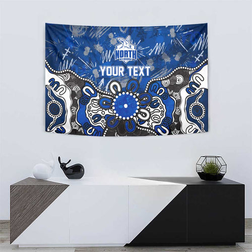 Personalized North Melbourne Kangaroos Tapestry Aboriginal Dot Painting Graffiti Style
