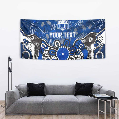 Personalized North Melbourne Kangaroos Tapestry Aboriginal Dot Painting Graffiti Style