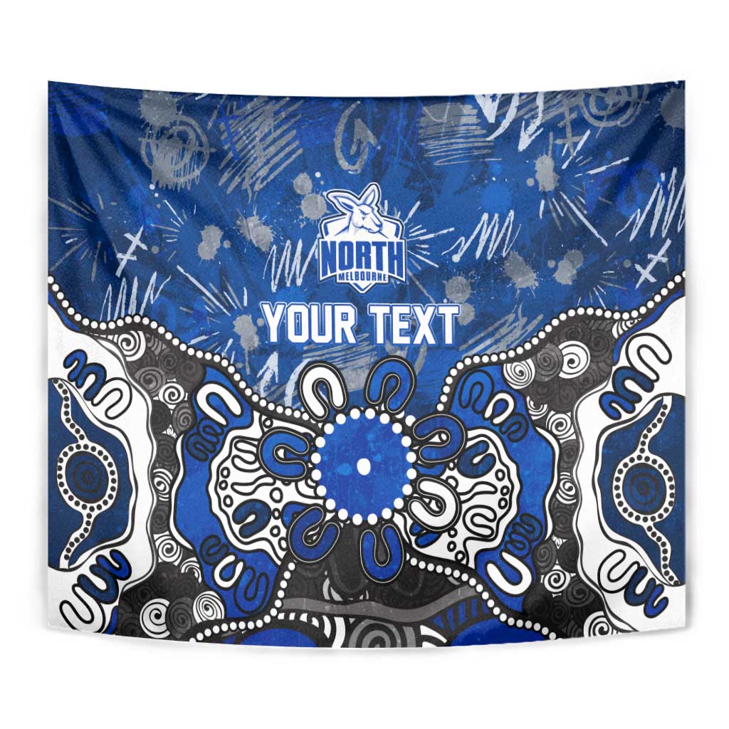 Personalized North Melbourne Kangaroos Tapestry Aboriginal Dot Painting Graffiti Style