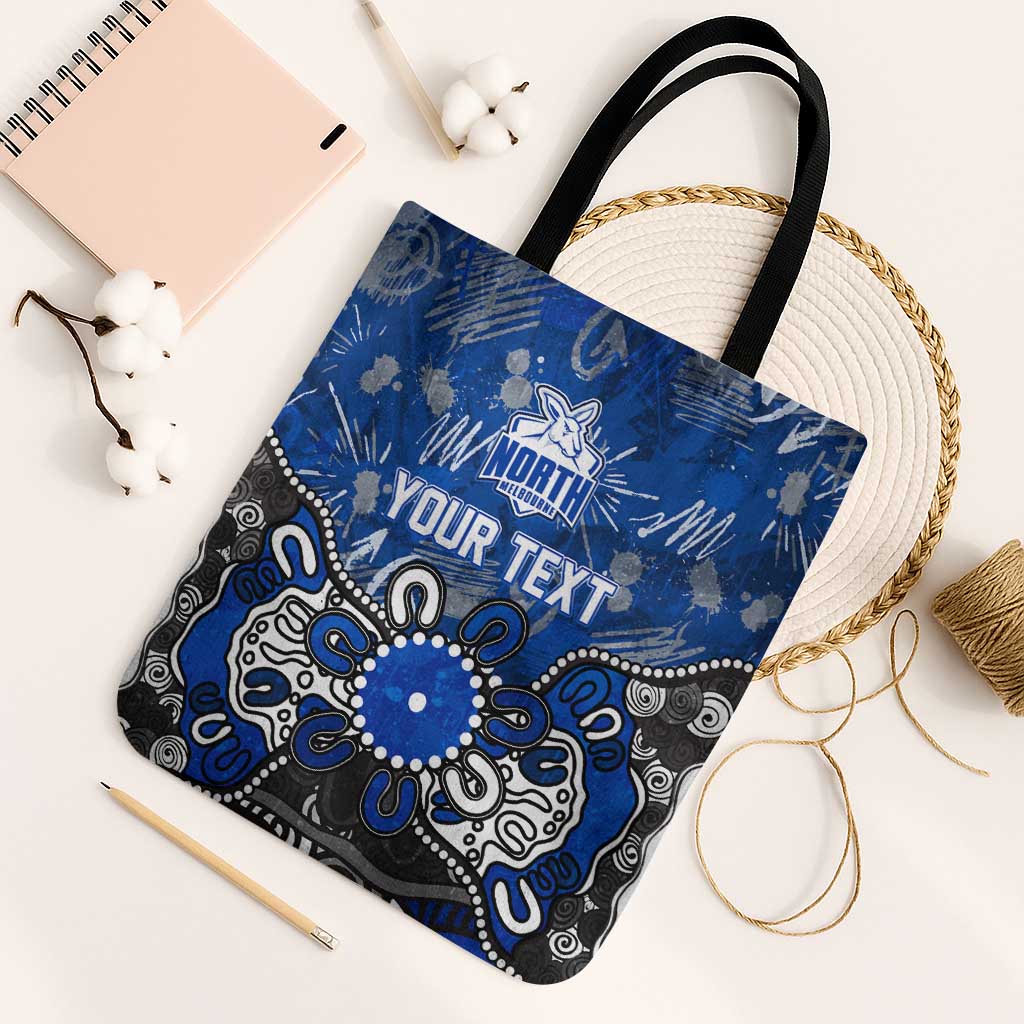 Personalized North Melbourne Kangaroos Tote Bag Aboriginal Dot Painting Graffiti Style