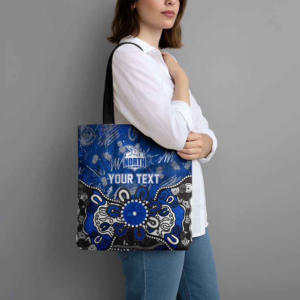 Personalized North Melbourne Kangaroos Tote Bag Aboriginal Dot Painting Graffiti Style