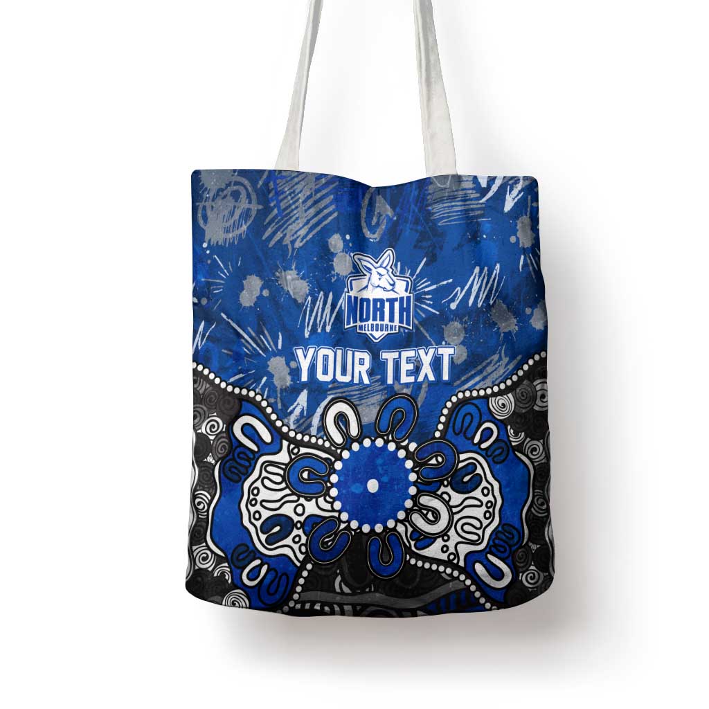 Personalized North Melbourne Kangaroos Tote Bag Aboriginal Dot Painting Graffiti Style