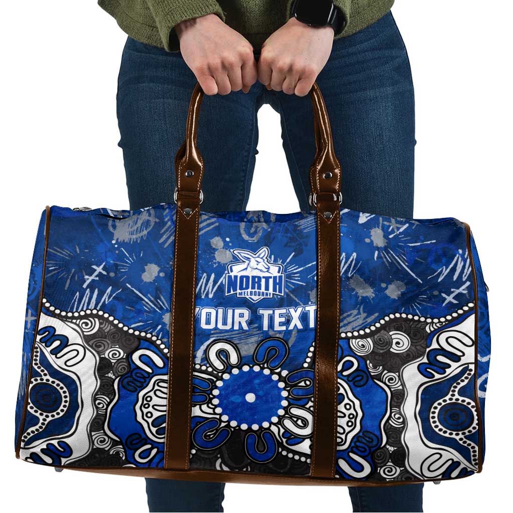 Personalized North Melbourne Kangaroos Travel Bag Aboriginal Dot Painting Graffiti Style