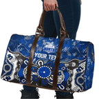 Personalized North Melbourne Kangaroos Travel Bag Aboriginal Dot Painting Graffiti Style