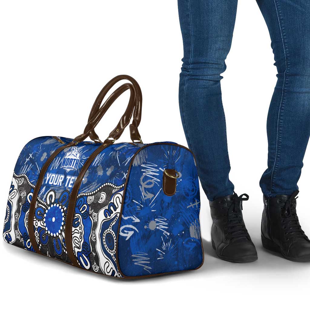 Personalized North Melbourne Kangaroos Travel Bag Aboriginal Dot Painting Graffiti Style