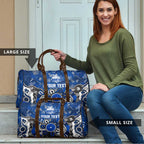 Personalized North Melbourne Kangaroos Travel Bag Aboriginal Dot Painting Graffiti Style