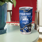 Personalized North Melbourne Kangaroos Tumbler Cup Aboriginal Dot Painting Graffiti Style
