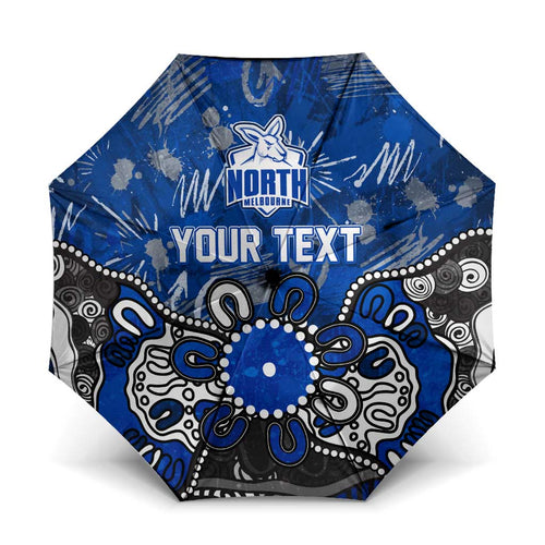 Personalized North Melbourne Kangaroos Umbrella Aboriginal Dot Painting Graffiti Style
