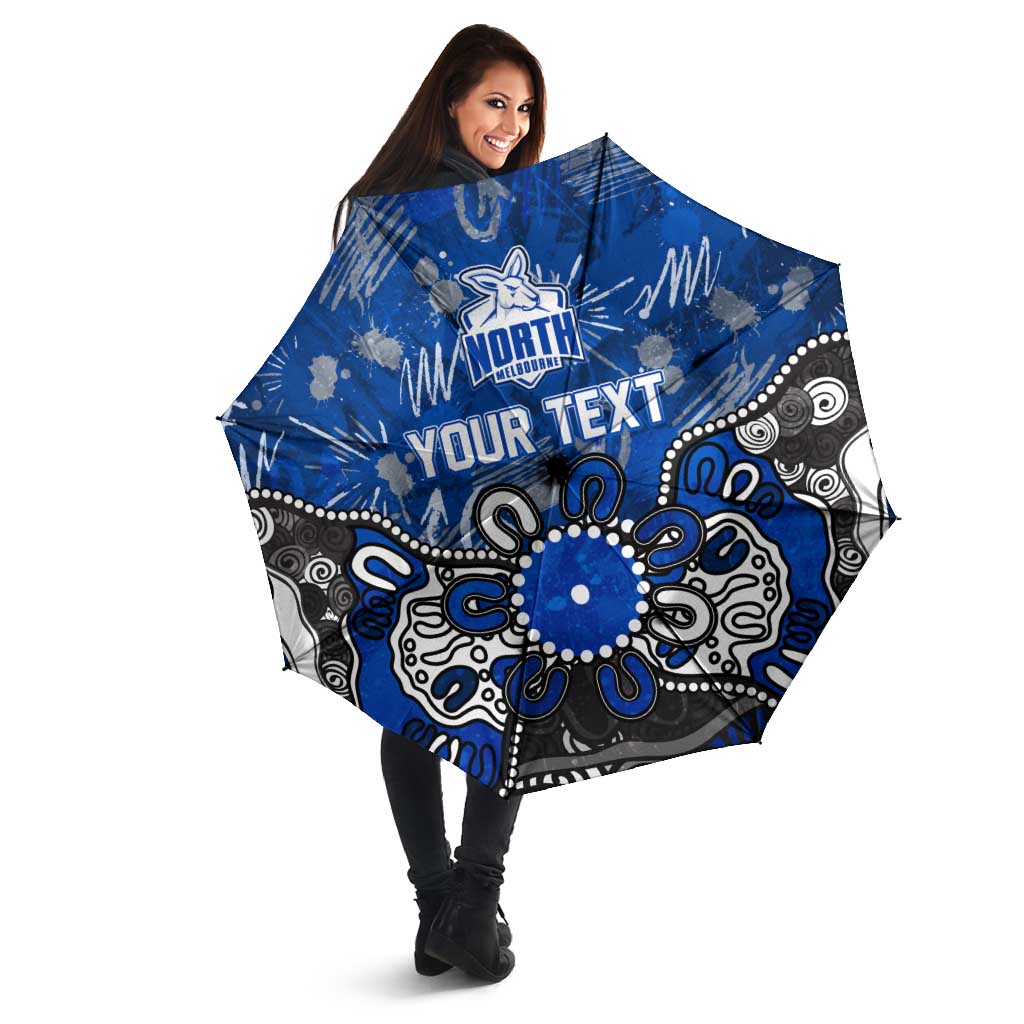 Personalized North Melbourne Kangaroos Umbrella Aboriginal Dot Painting Graffiti Style