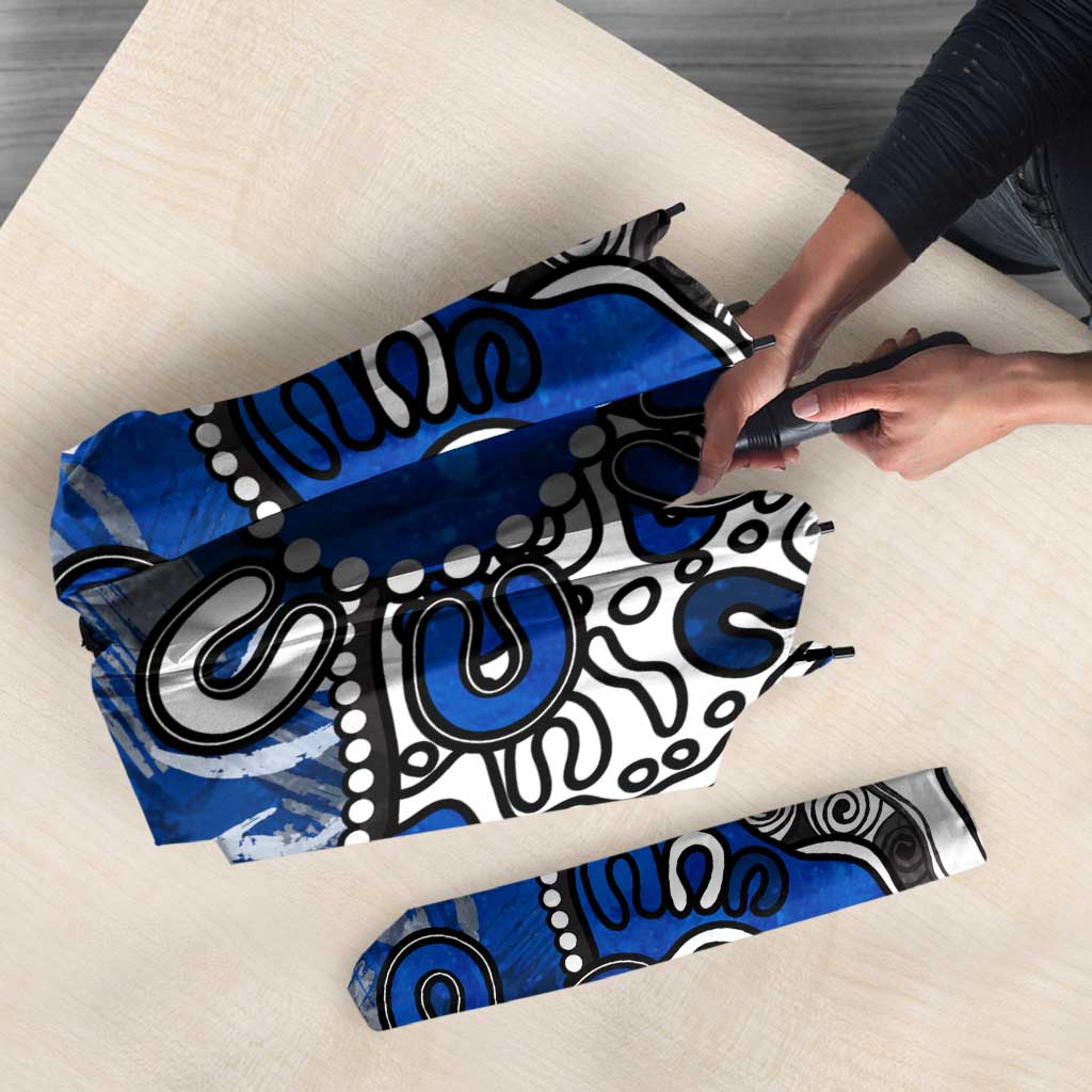Personalized North Melbourne Kangaroos Umbrella Aboriginal Dot Painting Graffiti Style