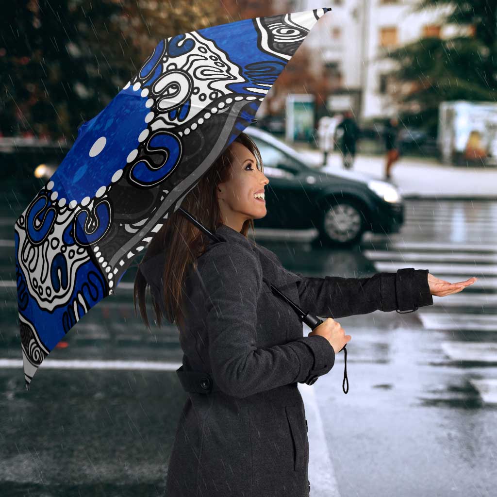 Personalized North Melbourne Kangaroos Umbrella Aboriginal Dot Painting Graffiti Style