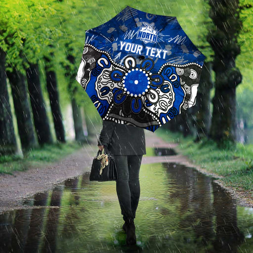 Personalized North Melbourne Kangaroos Umbrella Aboriginal Dot Painting Graffiti Style
