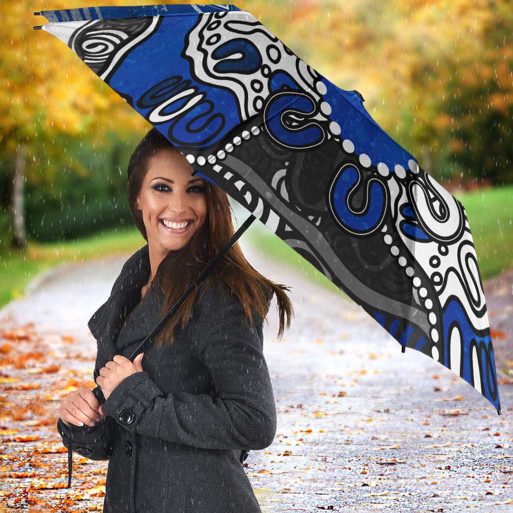 Personalized North Melbourne Kangaroos Umbrella Aboriginal Dot Painting Graffiti Style