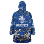 Personalized North Melbourne Kangaroos Wearable Blanket Hoodie Aboriginal Dot Painting Graffiti Style